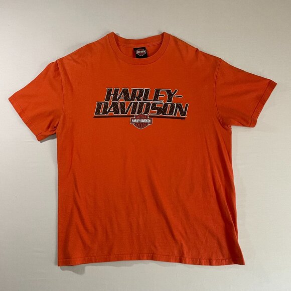 VINTAGE Harley Davidson Orlando, FL T-Shirt | Men's XL | Orange - Picture 1 of 7